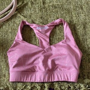 Pink padded racerback sports bra from forever 21